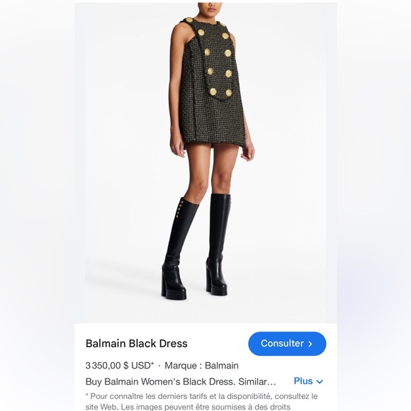 NWT Balmain A-line Round-Neck Woven Mini Dress - Picture 6 of 16